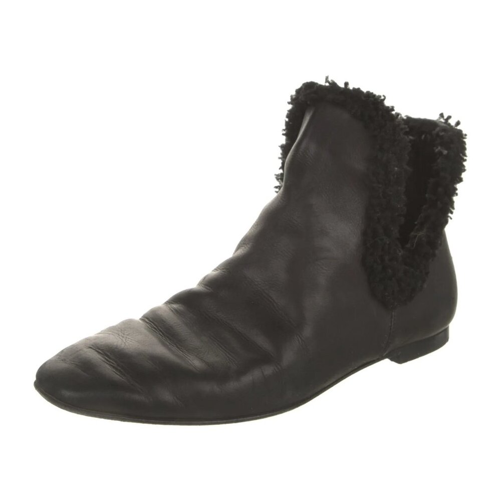 The Row Leather Animal Print Chelsea Boots